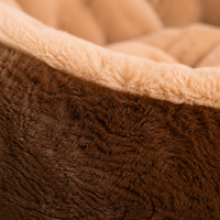 YAOYUE Calico Cat Deep Sleep Nest Plush Donut Cat Bed with Cat Face Headrest PP Cotton Filling Non-Removable Cover S/M
