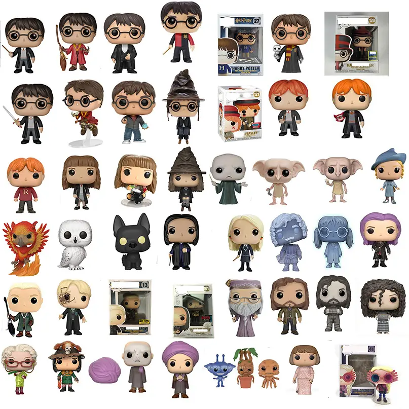 Grosir Funkos Pop bukan asli MIni Harry PotterHogwarts vinil koleksi mainan boneka Model PVC dengan pelindung