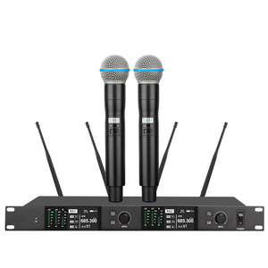 Système de microphone sans fil professionnel UHF à double canal, dynamique, avec réduction de bruit True Diversity et fixation Rock Mount - Product Image 2