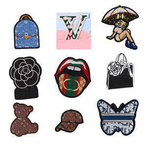 En gros, écussons thermocollants de créateur, brodés en chenille, de grandes marques, de luxe, pour vêtements - Product Image 1