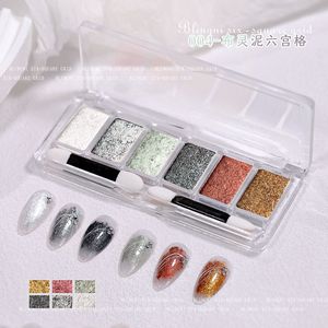 Paleta de 6 Colores de Polvo Brillante Cromado Sólido, Pigmento de Uñas con Efecto Espejo de Cristal Opalino para Manicura - Product Image 5