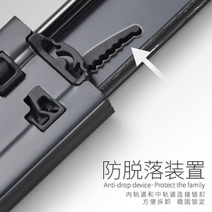 Moat Copper Three Section Drawer Slide Rail Black Plating Soft Closing Kitchen Cabinet Wardrobe Use - Product Image 4