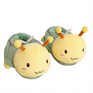 Pantuflas de Invierno de Algodón, Pantuflas de Casa Unisex para Parejas, Tortuga, Abeja, Tiburón, Miel, Divertidas, de Felpa, con Suela de Goma - Product Image 1