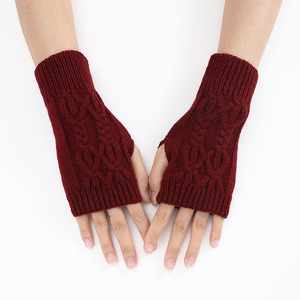 <span class=keywords><strong>Gants</strong></span> sans doigts tricotés d'<span class=keywords><strong>hiver</strong></span> <span class=keywords><strong>pour</strong></span> femmes Long trou de pouce Style Jacquard manchettes en acrylique personnalisation en gros <span class=keywords><strong>pour</strong></span> - Product Image 1