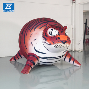 Material de felpa de personaje de dibujos animados de animales obesos de tigre gordo inflable - Product Image 3