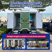 Remorque de toilettes portables personnalisée avec salle de douche, toilettes mobiles multi-usages pour événements en plein air et camping