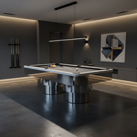 Nouvelles conceptions de table de billard de luxe moderne haut de gamme avec plateau en ardoise américain en acier inoxydable 304, couleurs personnalisables