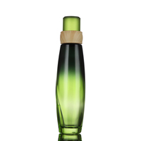 Flacons pompe à lotion en verre vert dégradé à fond rond de luxe 45 ml 100 ml 120 ml avec couvercle givré, logo personnalisé imprimé à l'écran