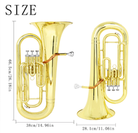 SLADE Tuba pemula, klakson baris berdiri Bass atas dengan penyetelan Bb dan tiga tombol instrumen musik