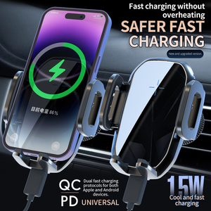 Giá rẻ price15w nhanh chóng sạc xe hơi tự động kẹp không dây điện thoại di động sạc với chức năng ABS vật liệu - Product Image 4