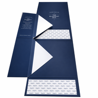 Boîte cadeau pliante magnétique de luxe bleu marine avec logo personnalisé, grand emballage rigide en papier pour sac à main avec papier de soie de marque