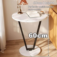 Table d'appoint minimaliste moderne avec structure métallique, mobilier de maison pour salon, chambre, canapé, table de chevet, sans assemblage, pour salon de thé ou salle d'attente