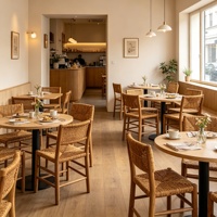 Chaise de salle à manger en rotin, chaise de bar en bois massif, chaise de comptoir moderne et simple, chaise de restaurant, chaise rétro en rotin tressé