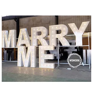 Direct selling wedding supplies giant large electronic signs party decoration led RGB 4ft 5ft big marquee letter lights for even