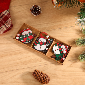 Ensemble de pendentifs en bois en forme de rennes, 3 pièces, décoration de Noël à suspendre, décoration d'arbre - Product Image 3