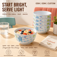 Fournisseur d'usine OEM ODM – Bol à soupe pour enfants 12,5 cm en mélamine, assiette incassable pour cantine scolaire, hôtel, buffet