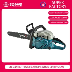 58cc Gasoline Chain Saw TOPWE Pro Quality Cheap Chainsaws 58cc Handheld Gasoline Chain Saw Cordless Woodworking Chainsaw For Woodworking