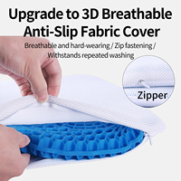 Coussin de siège de voiture ergonomique en TPE tissé antidérapant avec coussin en maille 3D respirant et lavable pour le bureau/la voiture, soulagement pour les longues périodes assises