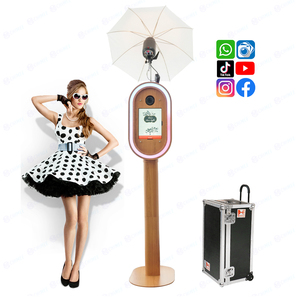 Gỗ sơn Retro <span class=keywords><strong>Ipad</strong></span> 12.9 13 inch DSLR máy ảnh in ấn ngay lập tức photobooth cho các bên/sự kiện gian hàng ảnh cổ điển vỏ kim loại - Product Image 1