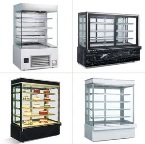 Refrigerador giratorio de exhibición personalizada para pasteles pequeños, refrigerador de escaparate para pasteles de 0,9 m/1,2 m/1,5 m/1,8 m/2M