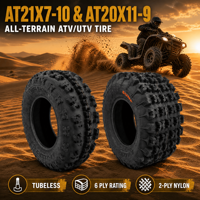 Pneus tout-terrain 21X7-10 20X11-9 6 plis sans chambre à air, pneus tout-terrain résistants à l'usure pour ATV UTV Beach Buggy Moto