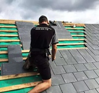 Tuile de toit en ardoise noire naturelle YDSTONE pour usage extérieur et extérieur, tuiles de toiture écologiques et durables pour villa et salle de bain