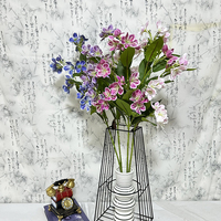 Fleurs artificielles de jasmin doré à sept branches, élégantes et décoratives, cadeaux parfaits pour la maison, la décoration de table de mariage QYYN-207
