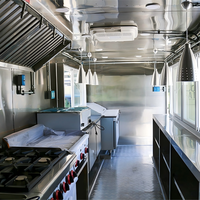 Remorque alimentaire mobile à quatre roues en acier inoxydable et bar mobile, cuisine complète, suivi GPS, protection contre la rouille, longueur 5m pour utilisation en extérieur