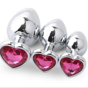 Zelfvermaak hartvormig metalen anaal speeltje voor volwassenen gezondheidszorg - Product Image 1