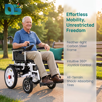 Fauteuil roulant électrique pliable léger pour personnes âgées et handicapées, capacité 150 kg, cadre en acier carbone, moteur 500 W
