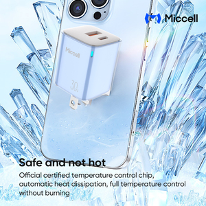 Miccell ที่ชาร์จโทรศัพท์30W Type C ที่ชาร์จเร็วอะแดปเตอร์ USB ติดผนังพร้อม<span class=keywords><strong>สาย</strong></span><span class=keywords><strong>ชาร์จ</strong></span>เร็ว Type C ถึง C แบบถัก - Product Image 6