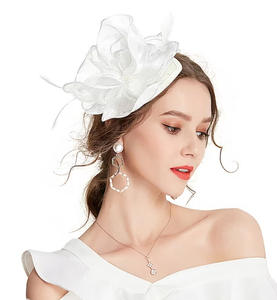 Adornos para el cabello de gasa de red para novia, <span class=keywords><strong>tocados</strong></span> de plumas de Jockey Club, sombrero de Derby de Kentucky, sombreros de boda para iglesia, tocado de fiesta para mujer - Product Image 4