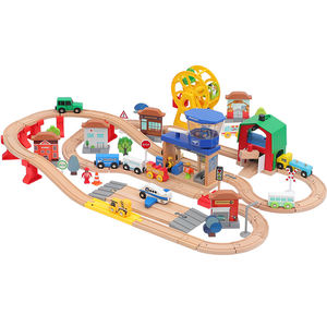 Juego de trenes de madera Vías Ferrocarril Juguetes educativos de madera para niños de 3 a 7 años - Product Image 5