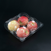 Emballage de fruits à clapet transparent en plastique 2 4 6 trous Contenants à pommes Vente en gros Emballage à clapet en plastique à clapet pour fruits