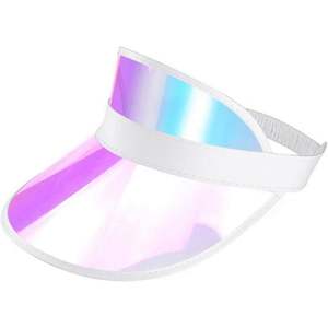 Viseras de Sol Unisex de PVC - Diseño Holográfico Láser, Deportivas, para Golf, Playa, Viajes y Pesca, Ajustables y Personalizables - Product Image 1