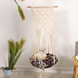 Tissé à la main <span class=keywords><strong>Chat</strong></span> Macramé Suspendu Sommeil Hamac Pour Animaux De Compagnie Balançoire <span class=keywords><strong>Lit</strong></span> Pour <span class=keywords><strong>Chat</strong></span> Et Chien - Product Image 3