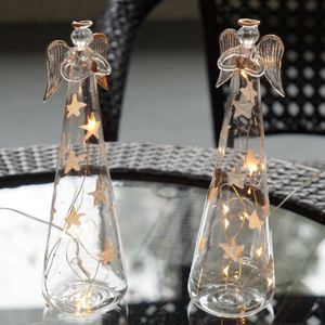 Glass Angel Christmas Battery Powered 30CM <b>LED</b> Light Decorations with 8 <b>LED</b> Lights for Wholesale Party Supplies - Product Image 2