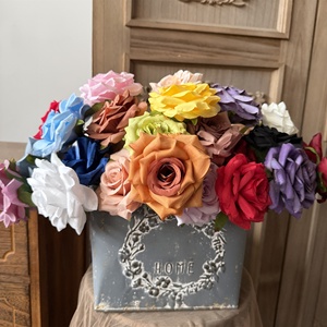 Têtes de roses artificielles de 10 cm pour mariage, anniversaire, fête, accessoires de gâteau DIY, décoration murale - Product Image 3