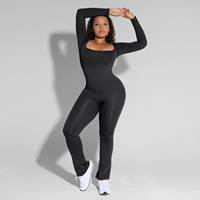 Hexin Shapewear Vente en Gros Combinaison Longue Élastique à Manches Longues pour Femme Style Décontracté Motif Uni Coupe Ajustée