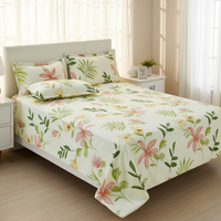 Penjualan laris sarung bantal datar bersirkulasi motif bunga tanaman Set tiga potong ukuran King katun 100% untuk rumah sakit