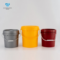 Seau en plastique PP jaune de 16 L, recyclable, seau rond de 16 L pour liquides