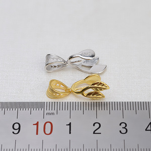 Collar Exótico Hecho a Mano para Mujer, Plata 925, Colgante de Perla Barroca, Diseño en Forma de Hoja, 1398, Accesorio para Soporte de Perla Vacío - Product Image 3