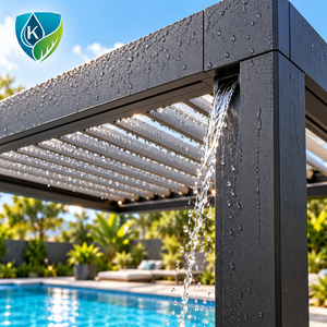 Pergola <span class=keywords><strong>de</strong></span> piscine motorisée <span class=keywords><strong>de</strong></span> luxe <span class=keywords><strong>de</strong></span> haute qualité avec éclairage LED intégré et <span class=keywords><strong>abri</strong></span> <span class=keywords><strong>de</strong></span> cuisine extérieure <span class=keywords><strong>pour</strong></span> barbecue - Product Image 6