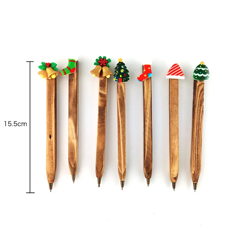 Chine approvisionnement rétro classique eco série noël stylo à bille cadeaux souvenir artisanat carré stylos à bille en bois pour fille cadeau
