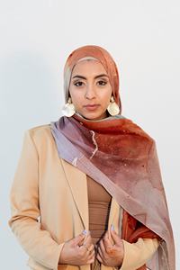 Hijab de luxe imprimé en feuille d'or pour femme, matériau non transparent, associé à un sous-capuchon exquis, adapté aux occasions haut de gamme - Product Image 5