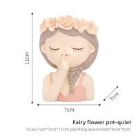 Pot Bunga Kecil Buatan Tangan Qianrui, Vas Tanaman Hijau Sukulen Miniatur untuk Balkon, Lanskap Mini, Resin, Pot Meja
