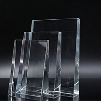 Trophée en cristal vierge à prix réduit avec base en bois, gravure laser 3D personnalisée K9, idéal pour souvenirs - Vente chaude
