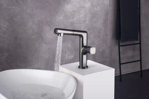 <span class=keywords><strong>Robinet</strong></span> de lavabo de salle de bain à poser avec mode de sortie d'eau à double fonction et interrupteur à un bouton : mélangeur d'eau chaude et froide - Product Image 4