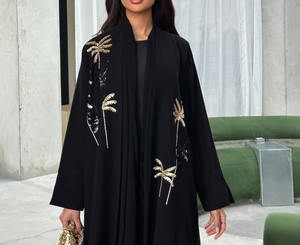 Abaya transpirable con bordado de lentejuelas elegante para mujer al por mayor 2026 - Product Image 3