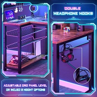Bureau de jeu Relax Gaming grand format 51 pouces en forme de L, bureau de jeu E-sport en bois et fibre de carbone avec porte-gobelet, crochet pour casque, bureau moderne, tables de jeu
